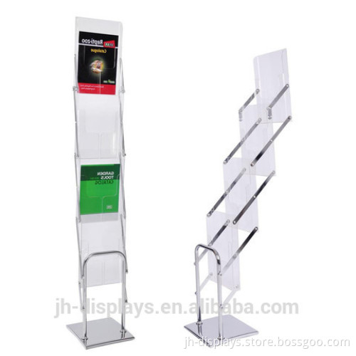 floor standing A4 collapsible acrylic brochure holder